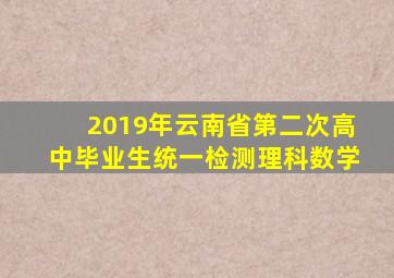 2019年云南省第二次高中毕业生统一检测理科数学