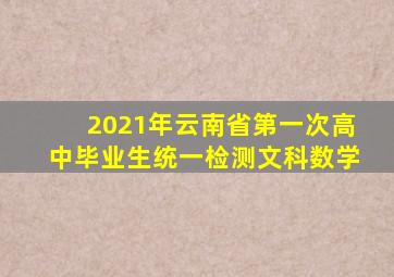 2021年云南省第一次高中毕业生统一检测文科数学