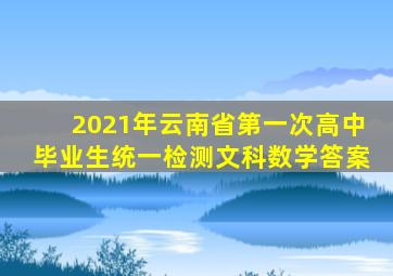 2021年云南省第一次高中毕业生统一检测文科数学答案