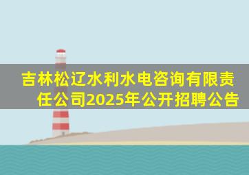 吉林松辽水利水电咨询有限责任公司2025年公开招聘公告