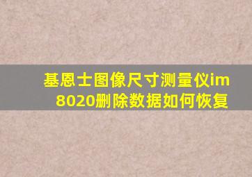 基恩士图像尺寸测量仪im8020删除数据如何恢复