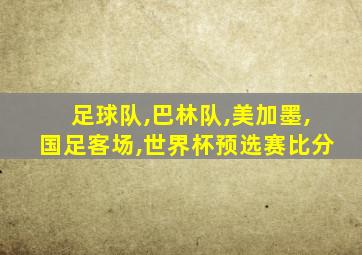 足球队,巴林队,美加墨,国足客场,世界杯预选赛比分