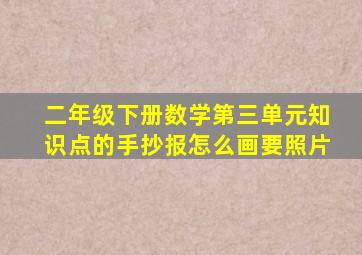二年级下册数学第三单元知识点的手抄报怎么画要照片