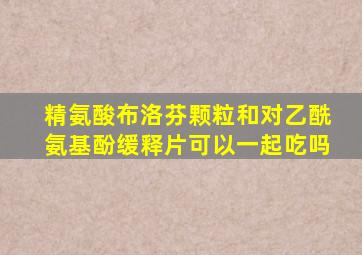 精氨酸布洛芬颗粒和对乙酰氨基酚缓释片可以一起吃吗