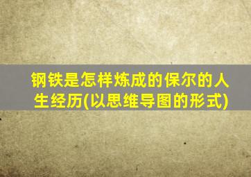 钢铁是怎样炼成的保尔的人生经历(以思维导图的形式)